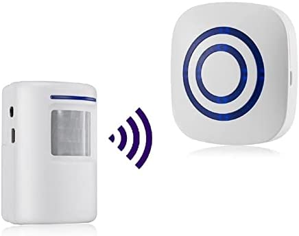 Alarma de Seguridad, HommyFine Inalámbrico Timbre de Alarma para la Puerta con Sensor de Movimiento PIR Infrarrojo Detector de Timbre del Sensor Ideal para Tiendas Mercados y Familias