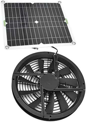 Shanrya Ventilador Solar, Ventilador con Panel Solar Ventilador De Escape Solar Ventilador De Invernadero Solar Ventilador De Panel Solar A Prueba De Agua 10 Pulgadas 100w para Casa De Mascotas