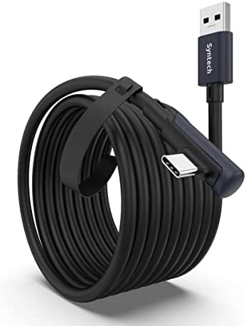 Syntech Cable Link de 5 Metros Compatible con Quest2/Pico 4 Accesorios y PC/Steam VR, Transferencia de Datos de Alta Velocidad, Cable Link USB 3.0 a USB C para Auriculares VR, Negro
