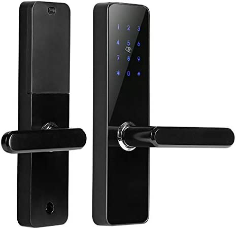 Cerradura de puerta inteligente digital Tarjetas de huellas dactilares Llave Bluetooth Cerraduras WiFi con teclado de pantalla táctil Funciona con Amazon Alexa, Google Home