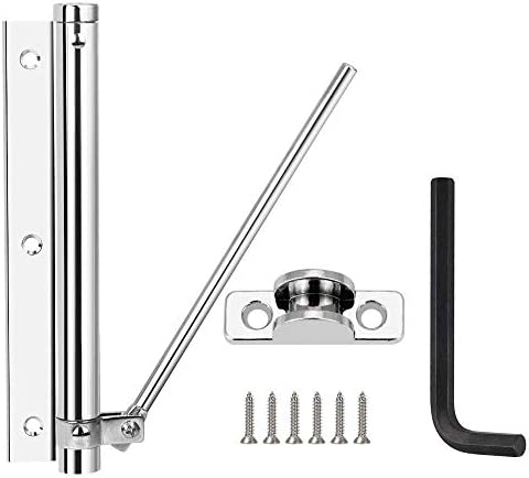 BUZIFU Cierrapuertas Automatico Puerta con Tornillos y Llave de Allen, Cierre Automático Ajustable, Cierrapuertas Muelle de Aleación de Aluminio, Ideal para Instalar en las Puertas de Madera y Metal