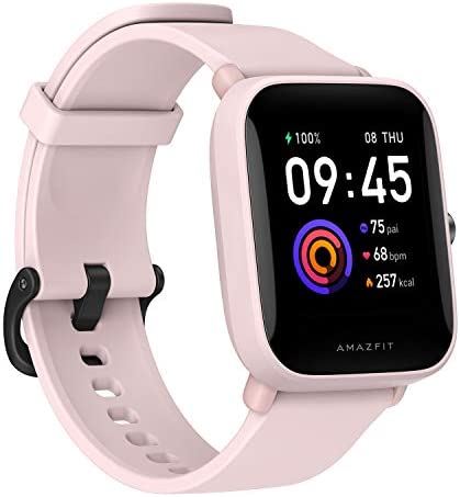 Amazfit Bip U Smartwatch Fitness Reloj Inteligente 60+ Modos Deportivos 1.43" Pantalla táctil a Color Grande 5 ATM (SpO2) Oxígeno en Sangre Frecuencia Cardíaca